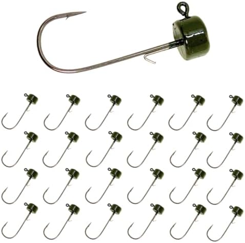 Reaction Tackle Mushroom Jig Heads for Ned Rig Finesse Bass Fishing, Stand-Up Design with Standard and EWG Hook Options (25-Pack) by ReactionTackle