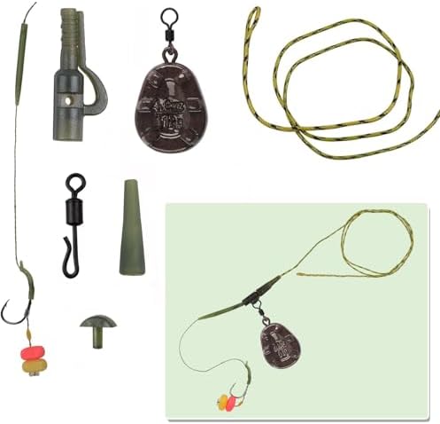 Carp Fishing Rigs Kit, Hair Rigs Fishing Accessories Set Carp Sinker Weights Bait Rig Set Up Carp Boilie Bait Rigs Carp Fishing Equipment - Image 5