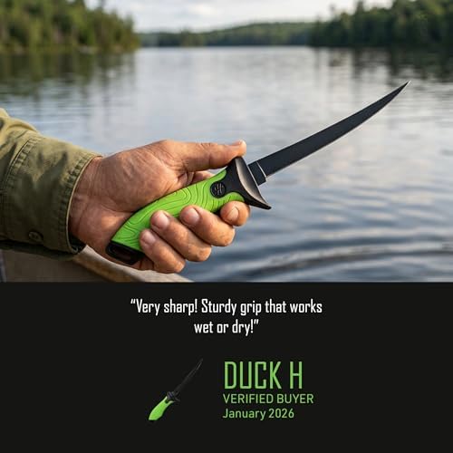 Googan Squad 7 Inch Fishing Fillet Knife with Sharp Stainless Steel Blade and Soft Grip Handle for Cleaning Bass, Walleye, Catfish and Panfish - Image 5