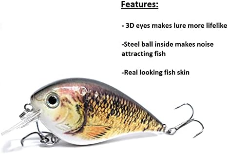 Crankbait for Bass Fishing inches Shallow Diving Crank Bait Square Bill Cranking Fishing Lures - Image 4