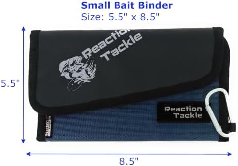 Reaction Tackle Fishing Tackle Organizer Case, Soft Bait Binder for Soft Plastics and Terminal Tackle with Zippered Sleeves, Small Blue - Image 2