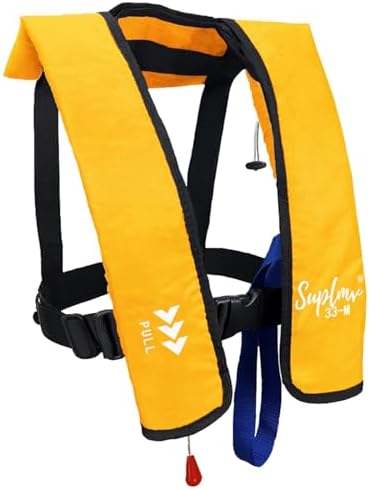 Adult Inflatable Life Jacket/Kayak Buoyancy Vest | Fishing Sailboat PFD Thin Weight Suitable for up to 330 pounds by Suplvmc