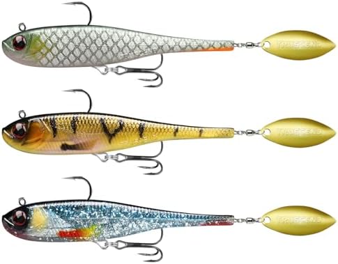 TRUSCEND Shadtale Easy Catch Soft Fishing Lures with BKK Hooks - Trembly Sinking and Vibrating Swim for More Bites, Pre-Rigged Swimbaits for Bass, Trout, Crappie, Walleye, Freshwater Saltwater Fishing by TRUSCEND