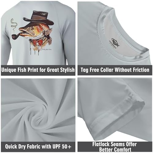 Palmyth Fishing Shirts for Men Long Sleeve UPF 50+ T Shirt Sun Protection - Image 5