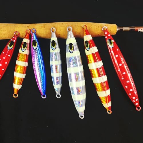 Eupheng Heavy Duty Fishing Jigs Saltwater 200g/300g/400g/500g, Glow in Dark Roller Slow Fall Lead Jig Deep Sea Fishing Jigging Lures for Tuna, Salmon, Sailfish, Grouper Snapper - Image 7
