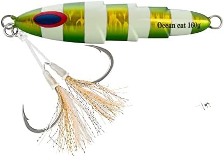 OCEAN CAT 1 PC Slow Pitch Jig Saltwater Fishing Lures Flat Fall Jigs, Jigging Baits with Hook for Saltwater Fishing 5 Colors 80G/120G/160G/200G/250G/300G - Image 4