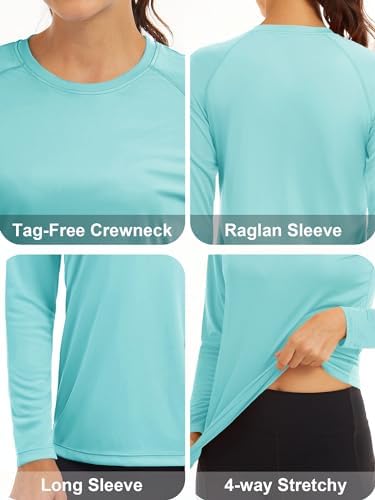 MAGCOMSEN Women's Long Sleeve Shirts UPF 50+ Sun Protection Shirts for Hiking Fishing Workout Rash Guard - Image 5