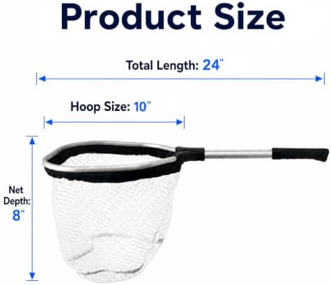 BasicGear Pro Floating Baitwell Net, 10" Hoop, 17"/24"/24"-31", Live Bait - Image 4