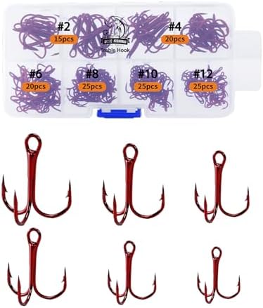 UCEC Fishing Hooks Treble Hooks for Trout Saltwater Freshwater Fish Hook by UCEC