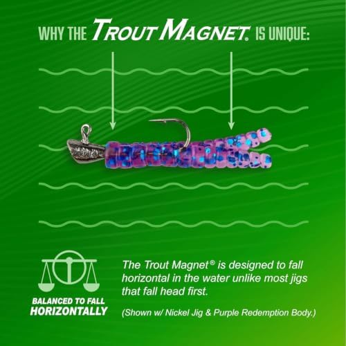 Trout Magnet 82-Piece Neon Fishing Gear Kit, Includes 70 Grub Bodies Trout Bait and 12 Size 8 Hooks - Image 5