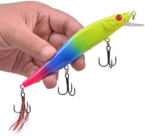Fishing Lures Kit Crankbait Minnow Hard Bait Set Deep Diving Jerkbait Swimbait Popper Pencil Walleye Lures Artificial Fishing Bait for Bass Trout Redfish Saltwater Freshwater Fishing Lure - Image 5