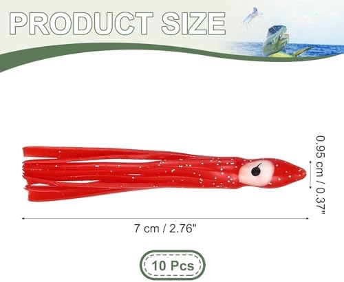 Fishing Squid Skirts, Glow Soft Plastic Trolling Lures Luminous -Fitting for (Bass/Trout/Salmon/Saltwater/Fishing Bait) - Image 2