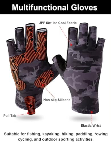 SUJAYU Anti-Slip Silicone Fishing Gloves for Men & Women - UV Sun Protection for Sailing, Kayaking, Paddling, Rowing - Fly Fishing Accessories - Image 7
