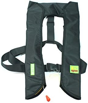 Top Safety Adult Life Jacket with Whistle - Manual Version Inflatable Lifejacket Life Vest Preserver PFD for Boating Fishing Sailing Kayaking Surfing Paddling Swimming - Adjustable Life Saving Vest by SafeMax