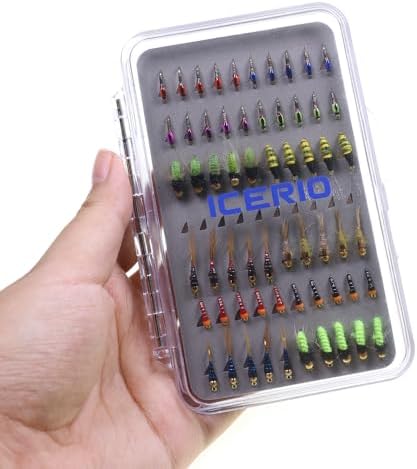 60pcs Nymph Assortment Fly Fishing Flies for Trout Steelhead Bass - Image 4