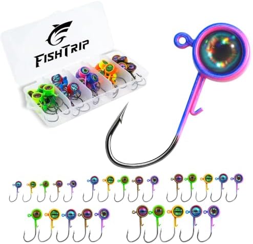 FishTrip Crappie Jig Heads, 25/40Pcs Fishing Jig Hooks for Crappie Bass by FishTrip