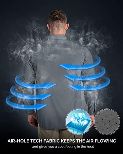 33,000ft Men's Long Sleeve Sun Protection Shirt UPF 50+ UV Quick Dry Cooling Fishing Shirts for Travel Safari Camping Hiking - Image 2