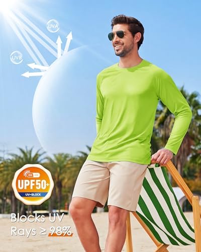 Boladeci Men's UPF 50+ Sun Protection UV SPF Shirts Long Sleeve Lightweight Quick Dry Swim T-Shirts Rash Guard - Image 3