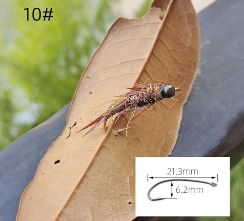 Pack of 10 Nymph stonefly Fly Flies Trout Fishing Artificial Insect Fishing Bait Lure - Image 3