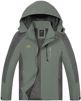 TEZO Mens Rain Jacket Waterproof with Hooded Hiking Coat Lightweight Windbreaker by TEZOSPORTSLIFE