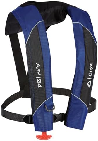 Onyx A/M-24 Automatic/Manual Inflatable Life Jacket, U.S. Coast Guard Approved, Low Profile, Compact Design, Manual Convertible Inflation Option by Onyx