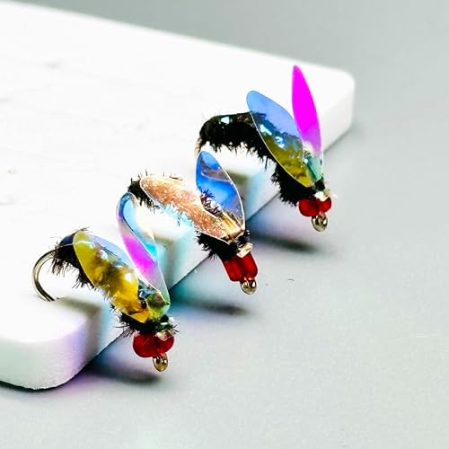 9Pc Fishing Wet Flies Bionics Worms/Midges/Moths/Flies Artificial Insect Fly Fishing Bait Salmon Trout Bass Fishing Hook Fly Fishing Lure - Image 4