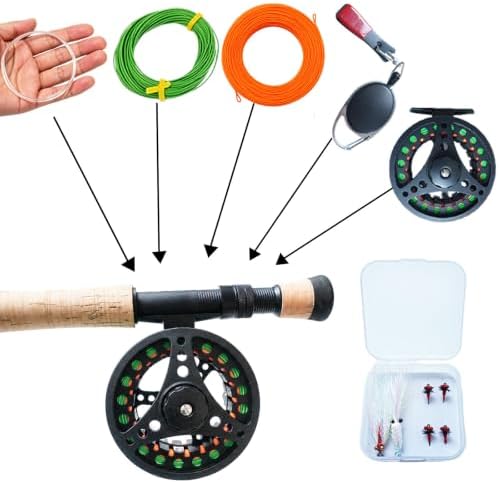 Fly Fishing Rod Combo, 4 Piece Portable 5/6WT Fly Rod with Extra Spare Tip, Pre-Loaded Fly Reel and Fly Line with Flies, Complete Starter Kit for Trout, Bass and Freshwater Fishing - Image 5