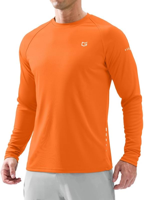 Men's Sun Protection Swim Long Sleeve UPF 50+ Rash Guard Lightweight Shirts by GGradual