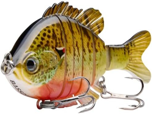 BASSDASH SwimPanfish Multi Jointed Bluegill Bass Fishing Lure Swimbaits by Bassdash