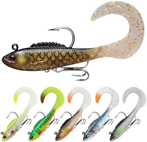 TRUSCEND Shadtale Easy Catch Soft Fishing Lures, Unique Vibration and Action for Various Rigs, Paddle Tail Swimbaits Trailer for Bass, Trout, Crappie, Walleye, Redfish, Saltwater & Freshwater Fishing by TRUSCEND