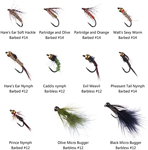 BASSDASH Fly Fishing Flies Kit Fly Assortment Trout Bass Fishing with Fly Box with Dry/Wet Flies, Nymphs, Streamers, Popper - Image 4