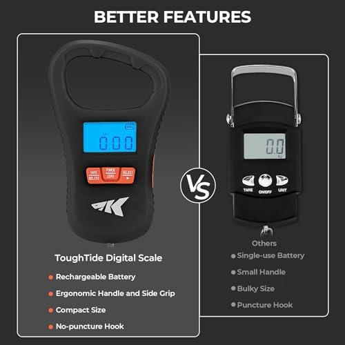 KastKing ToughTide USB Charging Fishing Scale, Fishing Gear, Black - Image 2