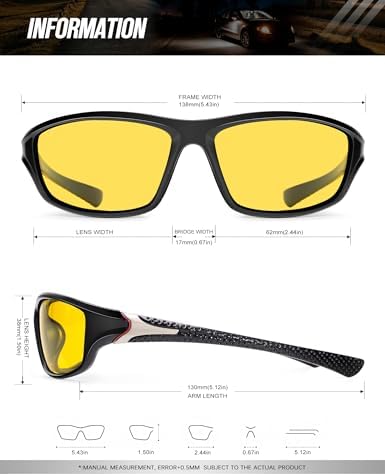 KALIYADI Sports Polarized Sunglasses Men UV400 Protection for Fishing Driving Cycling - Image 5