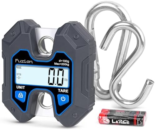 Fuzion Hanging Scale 440lb/200kg, Mini Crane Scale, Snap-Fit Lifting Ring by Fuzion%C2%AE