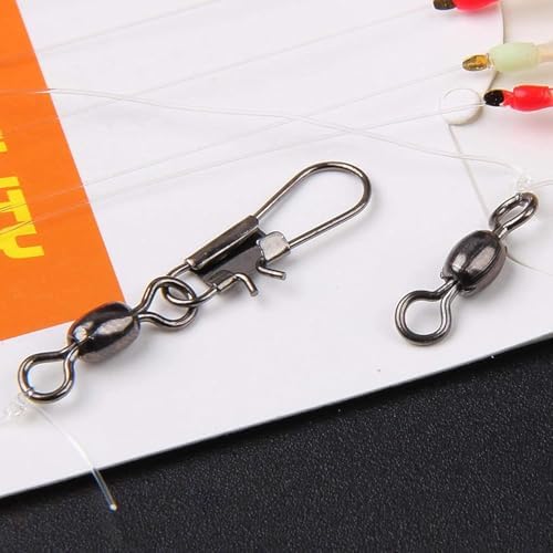 Fishing Bait Rigs Saltwater Surf Fishing Lures Bait Rig with Real Fish Skin Glow Beads Sharp Hooks Swivels Surf Fishing Rigs Sea Bass Cod Herring Hook Rig Size 4 6 8 - Image 2