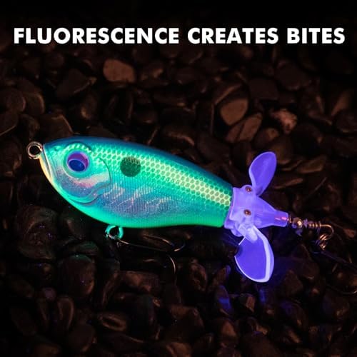 TRUSCEND Top Water Fishing Lures with BKK Hooks, Easy Catch Plopper Lure for Freshwater or Saltwater, Floating Lures for Bass, Pike, Catfish, Surface Wobble PoPobait Bass Baits Fishing Gifts for Men - Image 6