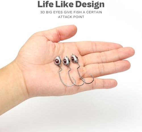 Fish Eye Swimbait Jig Heads, Weighted Hooks for Bass Fishing - Image 4