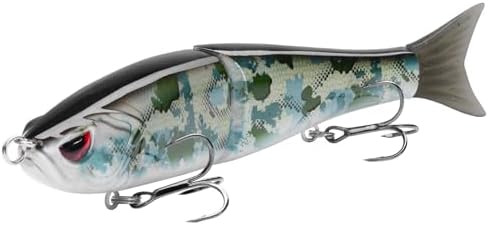 Bassdash SwimShad Glide Baits Jointed Swimbait Bass Pike Salmon Trout Muskie Fishing Lure by Bassdash