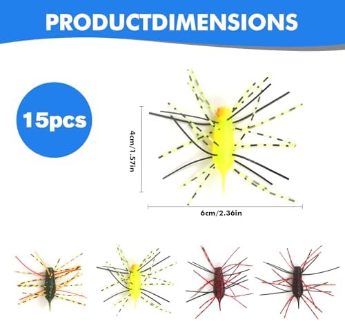 Silicone Soft Dice Fishing Lures: 12pcs Multiple Tentacles Slow Sink Soft Plastic Baits for Bass Drop Shot Finess Wacky Rig - Image 2