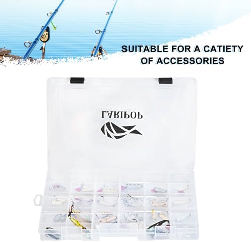 LARIPOP 4-Pack 3700 Fishing Tackle Boxes, Clear Plastic Storage Trays with Adjustable Dividers, Organizer for Lures, Hooks, Sinkers, Jigs & Fishing Accessories - Image 6