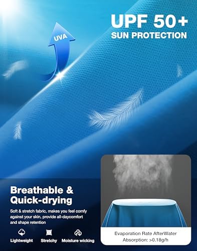 Men's Sun Protection Swim Long Sleeve UPF 50+ Rash Guard Lightweight Shirts - Image 5