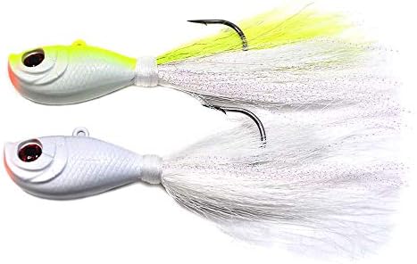Kmucutie 2 pcs Deer Tail haiKr bucktail Jig Saltwater or Freshwater Bait 2oz / 3oz/4oz/6oz/8oz，for bass flounder fluke Striper Fishing Lure - Image 2