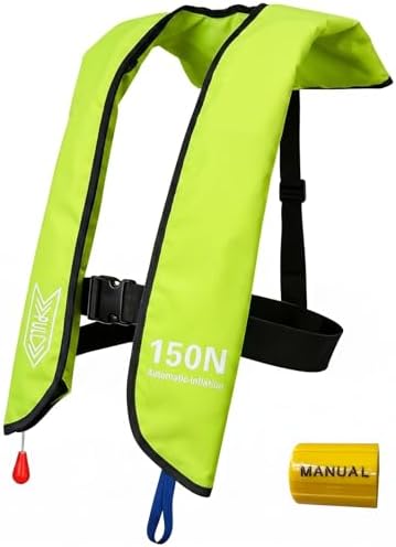 Inflatable Life-Jacket for Adults| Life-Vest Inflation-PFD with Whistle| Automatic & Manual Lightweight Supports up to 300 lbs for Kayaking Fishing Boating by Unknown