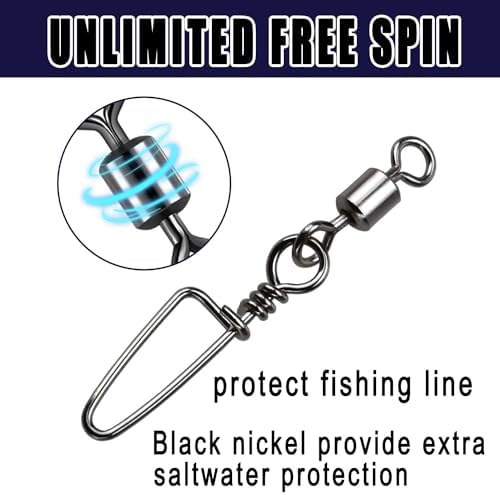150pcs Fishing Snap Swivels Barrel Swivel with Coastlock Snap Stainless Swivel Corrosion Resistant Fishing Tackle Accessories Lure Line Connector for Saltwater Freshwater Fishing - Image 4