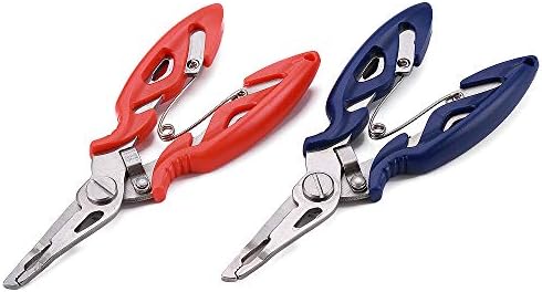 FOSTAR Fishing Pliers, Stainless Steel Hook Remover, Fishing Line Scissors, Braided Line Cutters, Split Ring Opener, 5 Inch Fishing Tool by FOSTAR