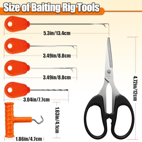 YOTO Carp Fishing Tool Kit & Equipment - Professional Baiting Rig Tools Set with Hook Needles, Bait Drill and 2 Boilie Stoppers - Multiple Styles: Standard, Silicone Grip & Night Glow - Image 3