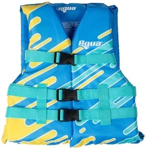 Aqua Oceans 7 Life Jacket for Kids - US Coast Guard Approved Life Vest for Infant, Child & Youth Boys and Girls, Open-Side PFD for Boating, Swimming & Water Sports by SwimSchoolConfidenceBuildingSystem