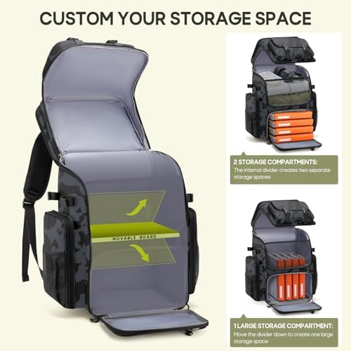 RAINSMORE Fishing Backpack, 45L Large Water-resistant Fishing Tackle Bag - Image 5
