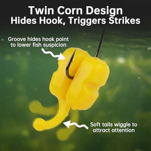 25pcs Soft Twin Corn Fishing Lures Bait, Simulation Fake Corn Carp Fishing Bait, Floating Wobber, Soft Lure TPE Floating Baits with Nice Scent for Carp Trout Bass Catfish - Image 7