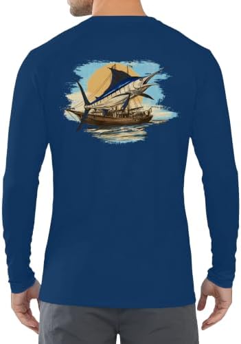 Men's UPF 50+ Sun Fishing Shirt, Long Sleeve UV Protection Tee, Quick Dry Rash Guard for Outdoor Swim Hiking - Image 3